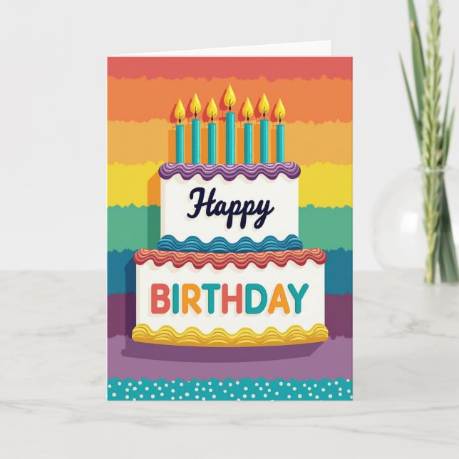 Carte d'anniversaire avec gâteau à étages (Devant)