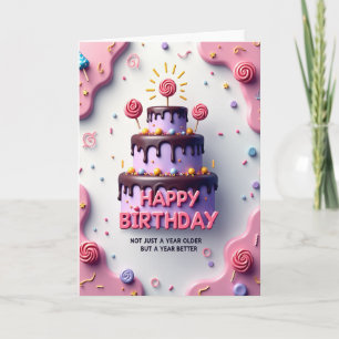 Carte d'anniversaire avec gâteau à étincelles