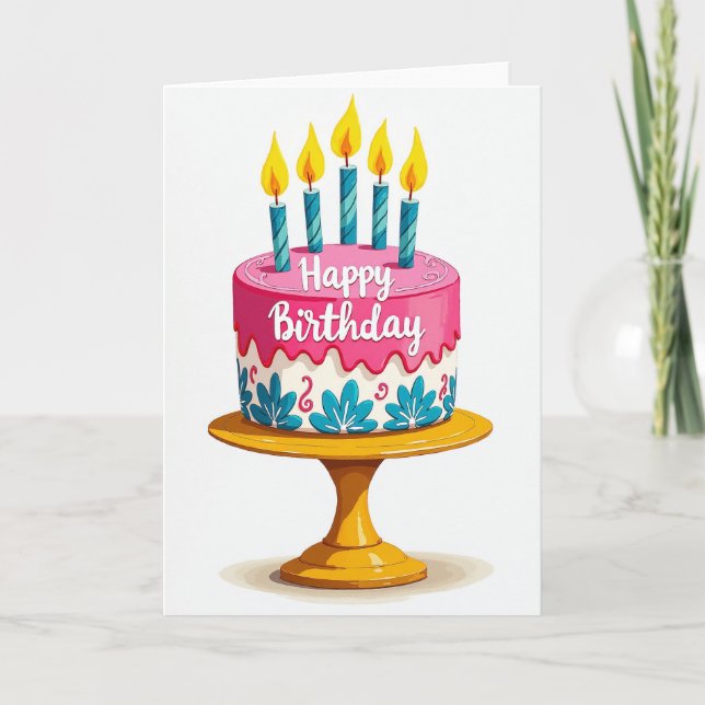 Carte d'anniversaire avec gâteau artistique (Devant)