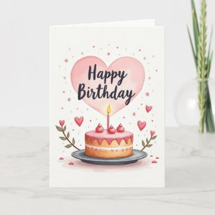 Carte d'anniversaire avec gâteau d'art sucré