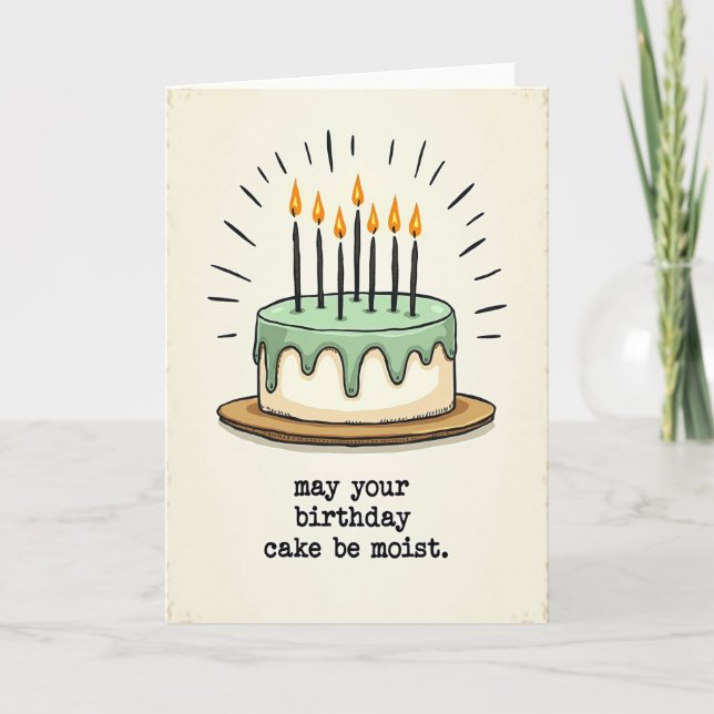 Carte d'anniversaire avec gâteau dessiné à la main (Devant)