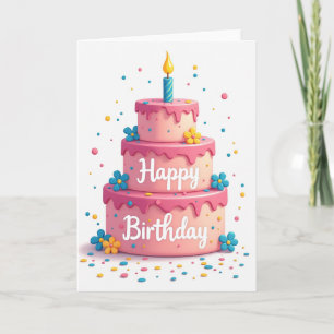 Carte d'anniversaire avec gâteau givré