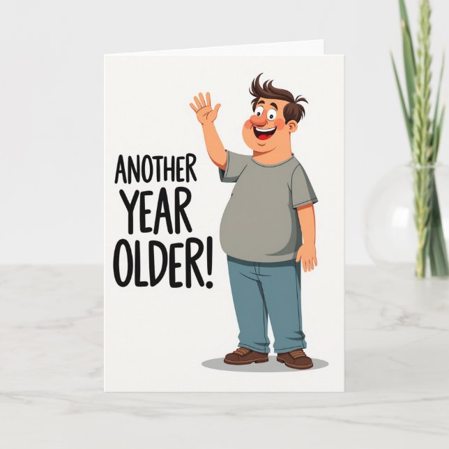 Carte d'anniversaire avec geste de la main (Devant)