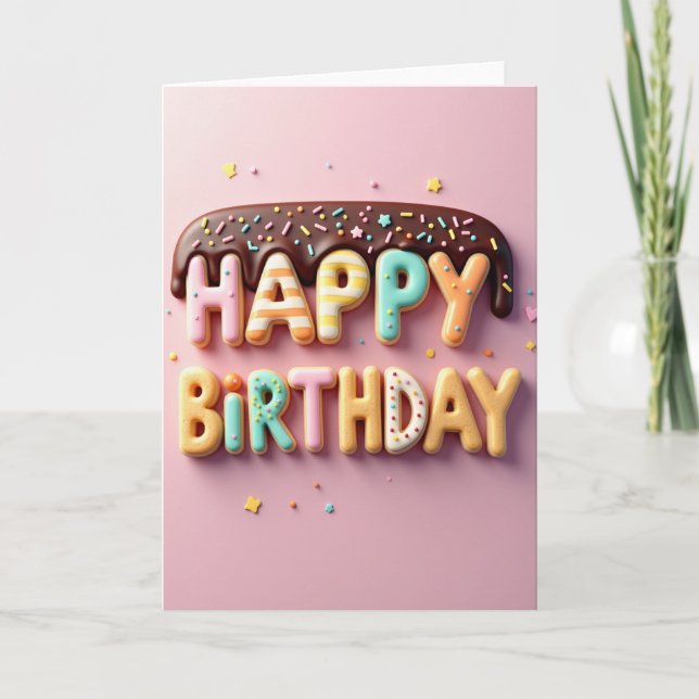 Carte d'anniversaire avec glaçage doux (Devant)