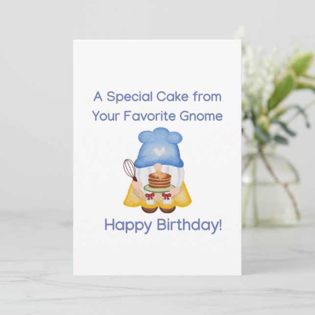 Carte d'anniversaire avec Gnome (Debout devant)
