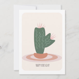 Carte d'anniversaire avec grand cactus épineux