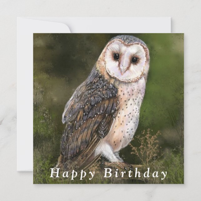 Carte d'anniversaire avec hibou (Dos)