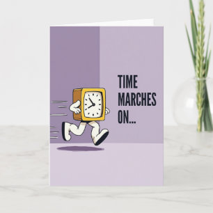 Carte d'anniversaire avec horloge animée