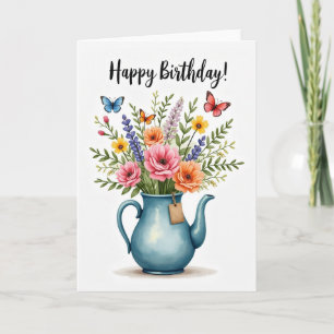Carte d'anniversaire avec illustration à l'aquarel