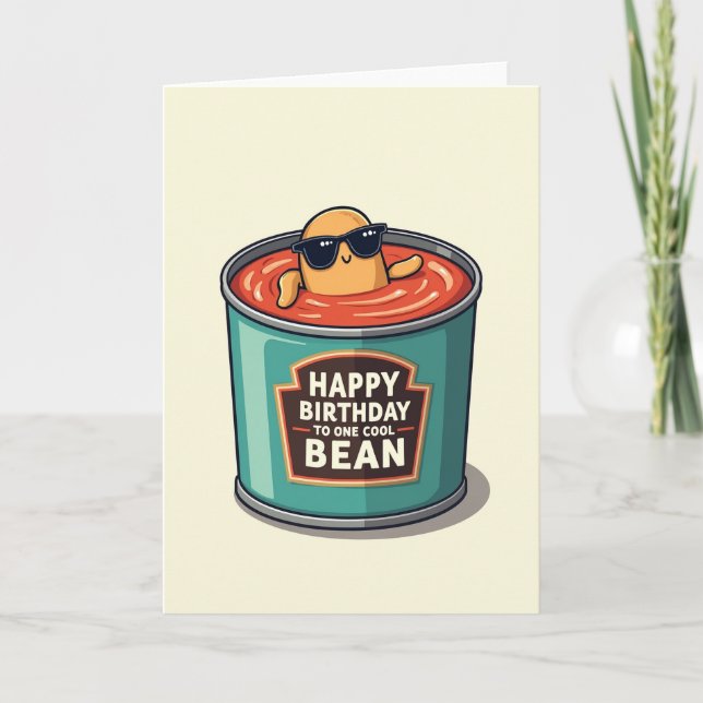 Carte d'anniversaire avec illustration Cool Bean (Devant)
