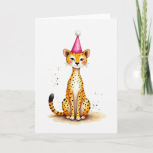 Carte d'anniversaire avec illustration de chat ora