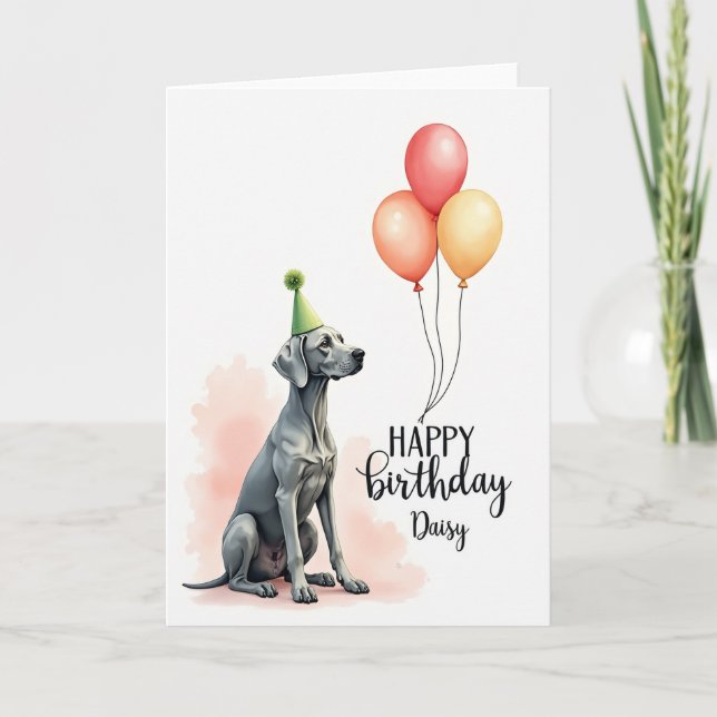 Carte d'anniversaire avec illustration de chien (Devant)