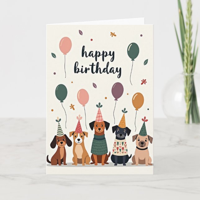 Carte d'anniversaire avec illustration de chien jo (Devant)