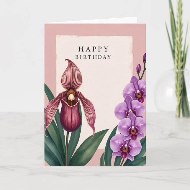 Carte d'anniversaire avec illustration de lavande (Devant)