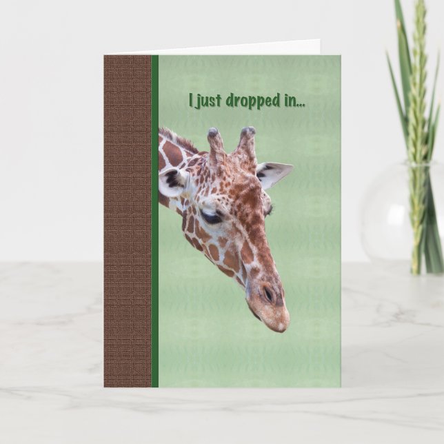 Carte d'anniversaire avec la girafe curieuse (Devant)