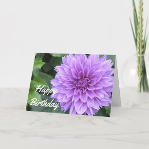 Carte d'anniversaire avec lavande dahlia