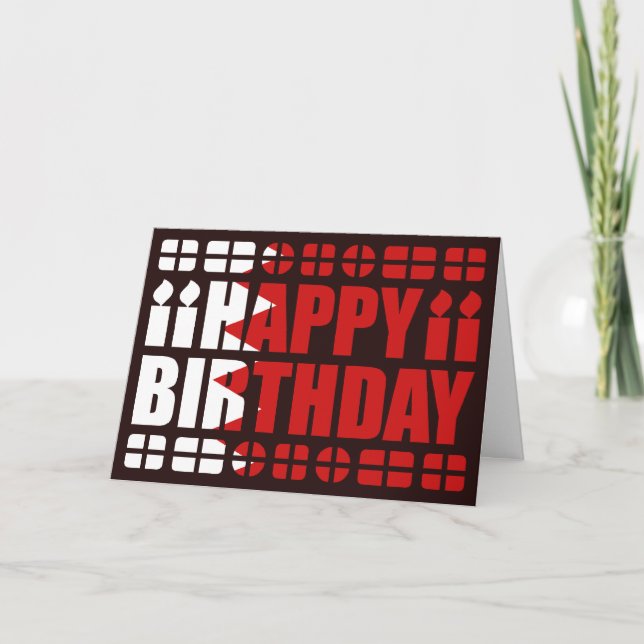 Carte d'anniversaire avec le drapeau de Bahreïn (Devant)