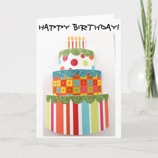 Carte d'anniversaire avec le plus grand gâteau