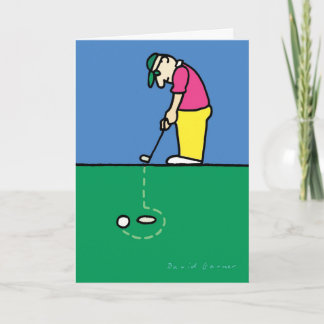 Carte d'anniversaire avec le thème de golf
