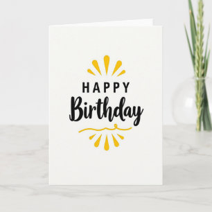 Carte d'anniversaire avec lettrage élégant