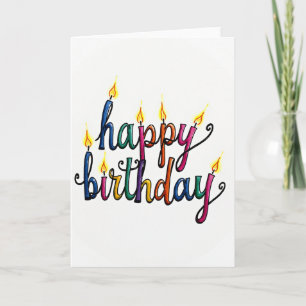 Carte d'anniversaire avec lettre-bougie