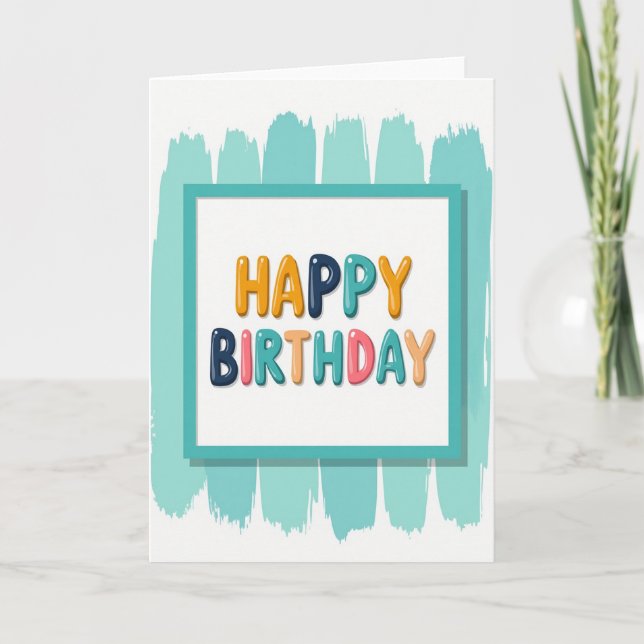 Carte d'anniversaire avec lettres en bulles (Devant)