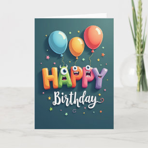 Carte d'anniversaire avec lettres joyeuses