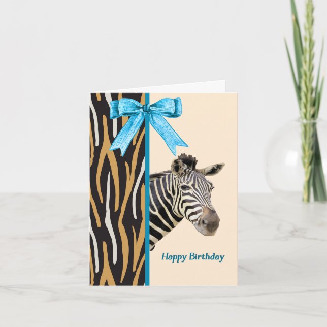 Carte d'anniversaire avec l'image de Zebra (Devant)