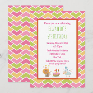 Carte d'anniversaire avec lion et mouton fêtant