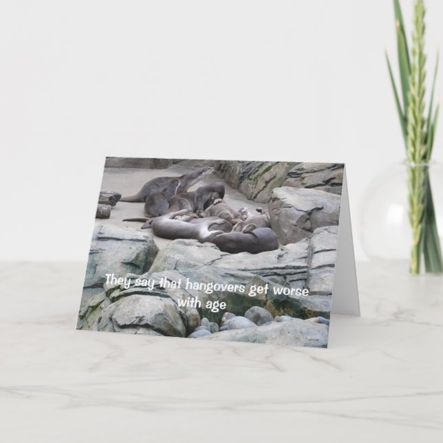 Carte d'anniversaire avec loutre (Devant)