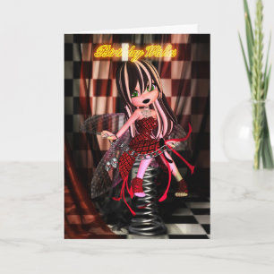 Carte d'anniversaire avec lune Gothic Fairy