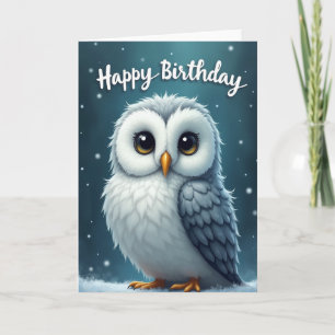 Carte d'anniversaire avec oiseau en peluche doux