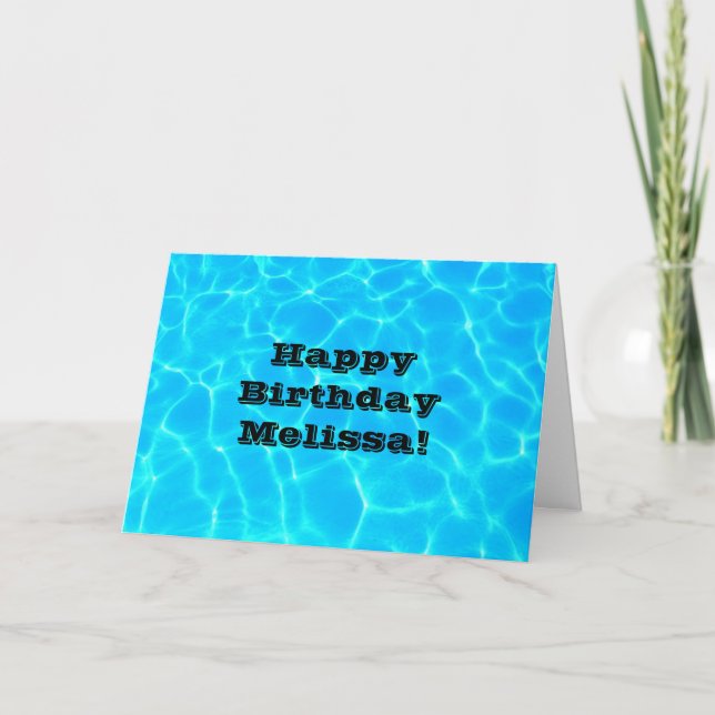 Carte d'anniversaire avec photo d'eau de piscine b (Devant)