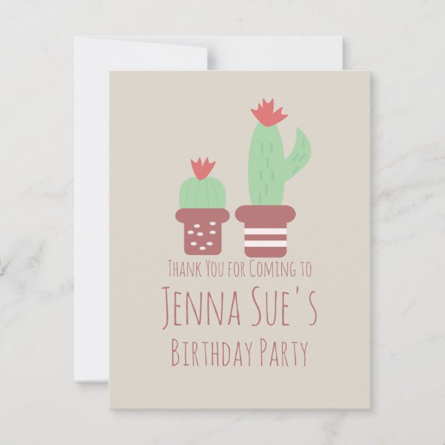 Carte d'anniversaire avec plantes de cactus modern (Devant)