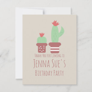Carte d'anniversaire avec plantes de cactus modern