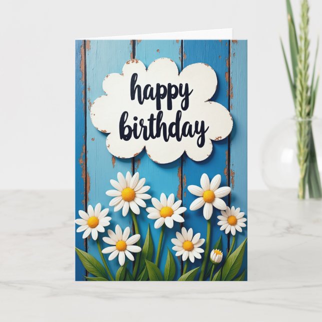 Carte d'anniversaire avec plaque nuageuse (Devant)