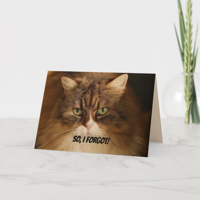 CARTE D'ANNIVERSAIRE AVEC RETARD - RANCUNE OU BAIS (Devant)