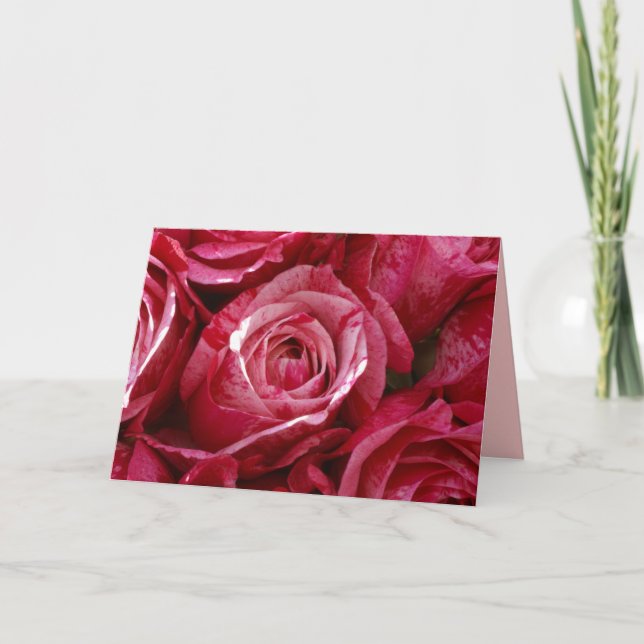 Carte d'anniversaire avec rose et texte (Devant)
