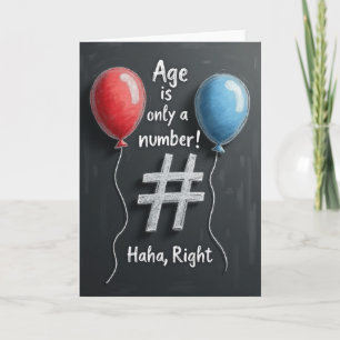 Carte d'anniversaire avec tableau noir humoristiqu