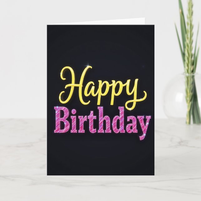 Carte d'anniversaire avec texte lumineux (Devant)