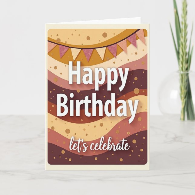 Carte d'anniversaire avec texte ombré (Devant)