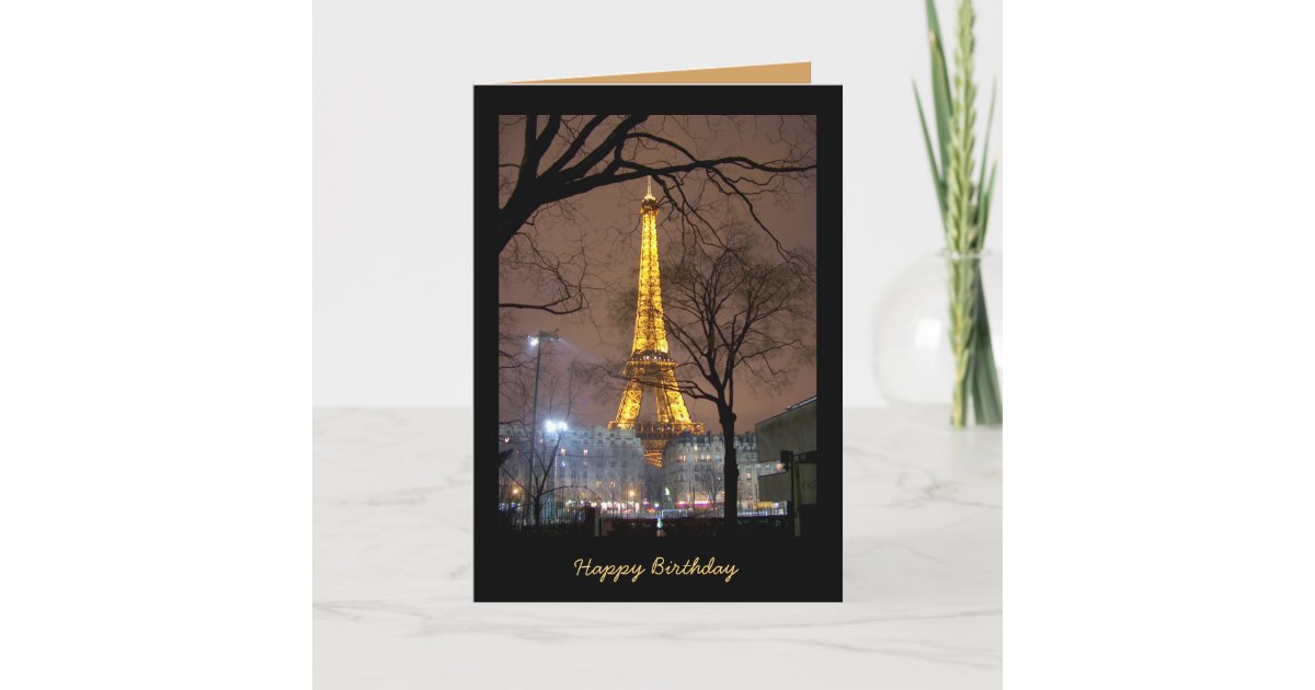 Carte D Anniversaire Avec Tour Eiffel Paris Zazzle Fr