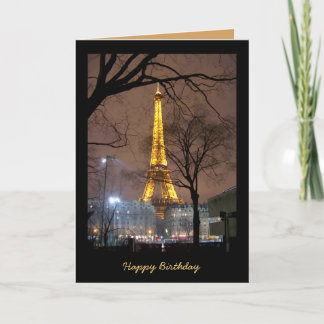 Carte d'anniversaire avec Tour Eiffel Paris