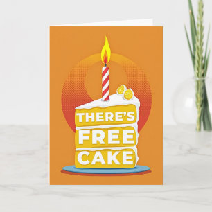 Carte d'anniversaire avec tranche de gâteau gratui