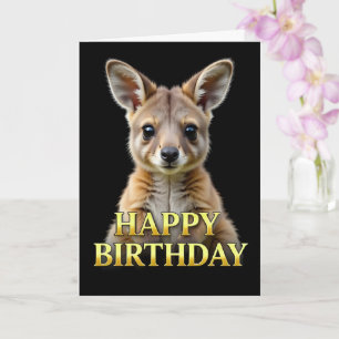 CARTE D'ANNIVERSAIRE AVEC UN KANGOUROU JOEY EN GRO