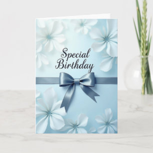 Carte d'anniversaire avec un nœud en satin