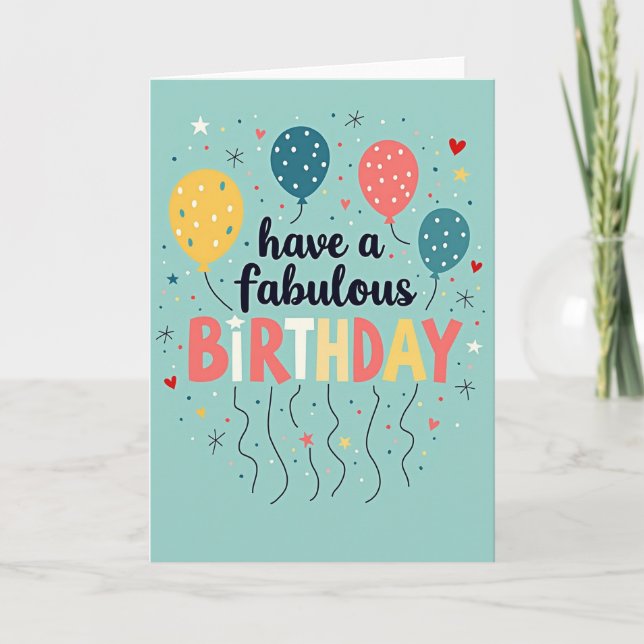 Carte d'anniversaire avec un scénario fabuleux (Devant)