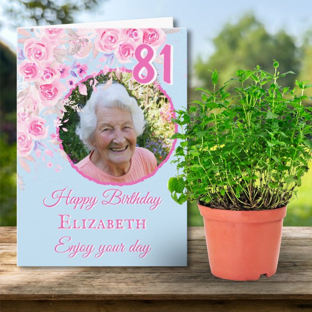 Carte d'anniversaire avec une photo de fleurs pour (Créateur téléchargé)
