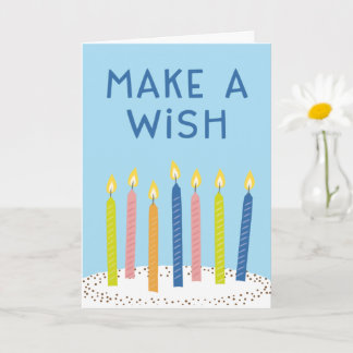 Carte d'anniversaire avec vœu - bleu