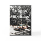 Carte d'anniversaire avec voiture classique